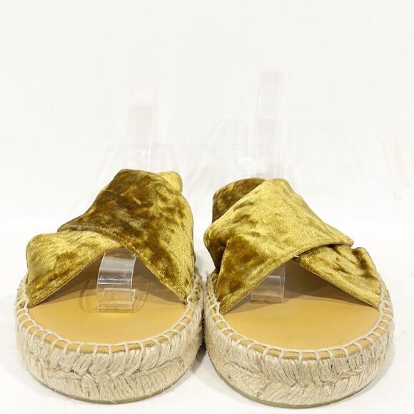 Matt Bernson Womens Sz 10M Shoes Slide Porto Gold Velvet Espadrille Spain‎ - Picture 5 of 11